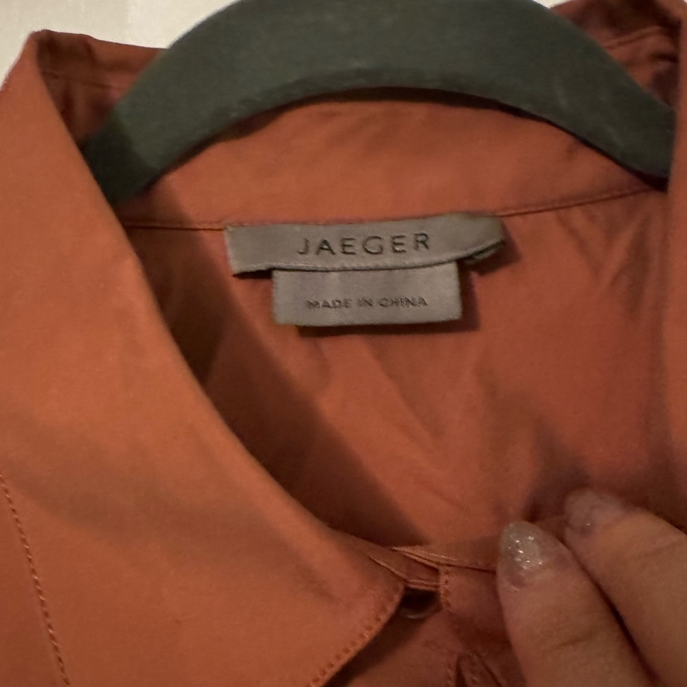 Jaeger Silk Button Down With Glossy Look - image 4